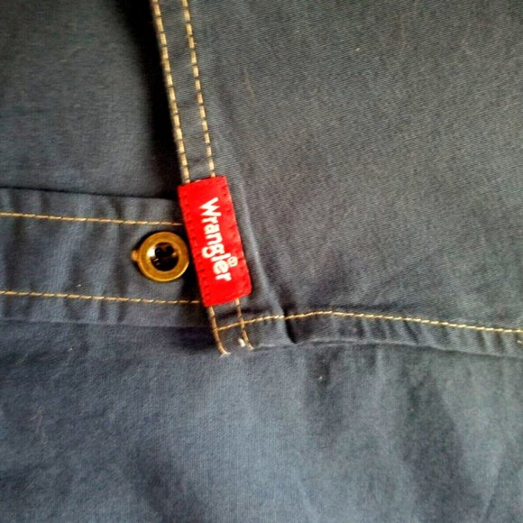 Wrangler Short Sleeve Button Up Blue Shirt Men's 2xl Free To stretch,  Western - Picture 5 of 6